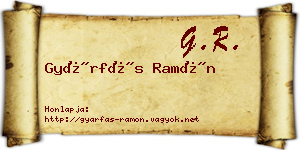 Gyárfás Ramón névjegykártya